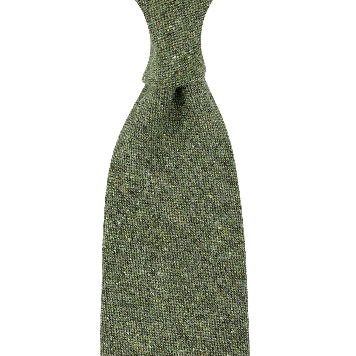 Donegal Wool Tie - Green - Hand-Rolled