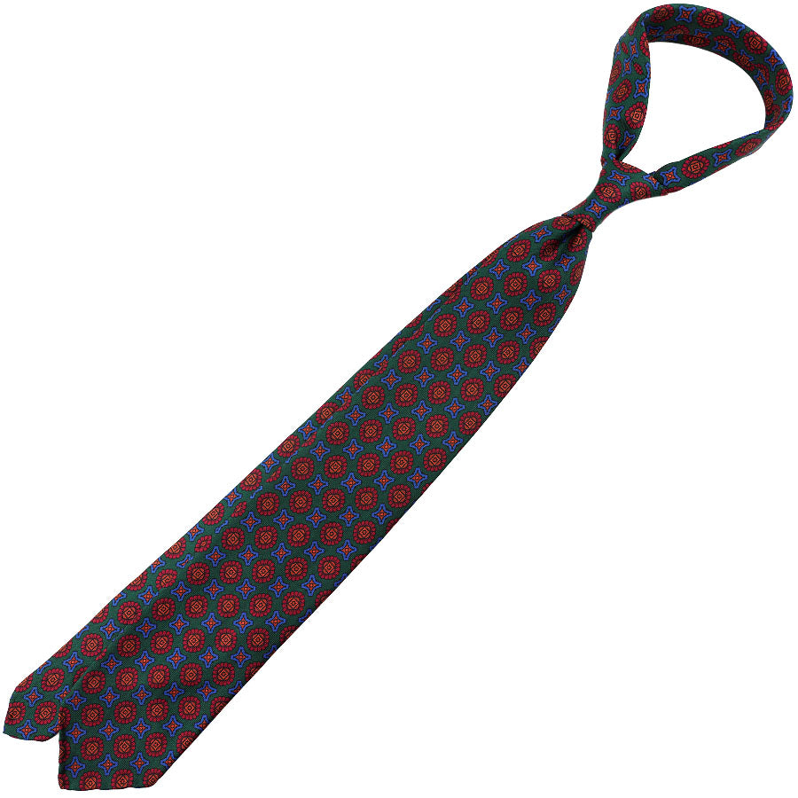 Ancient Madder Silk Tie - Forest - Hand-Rolled