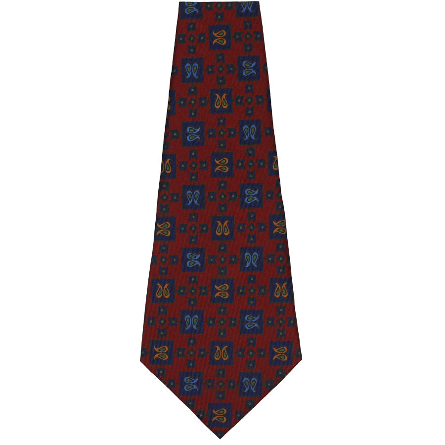 Ancient Madder Silk Bespoke Tie - Burgundy