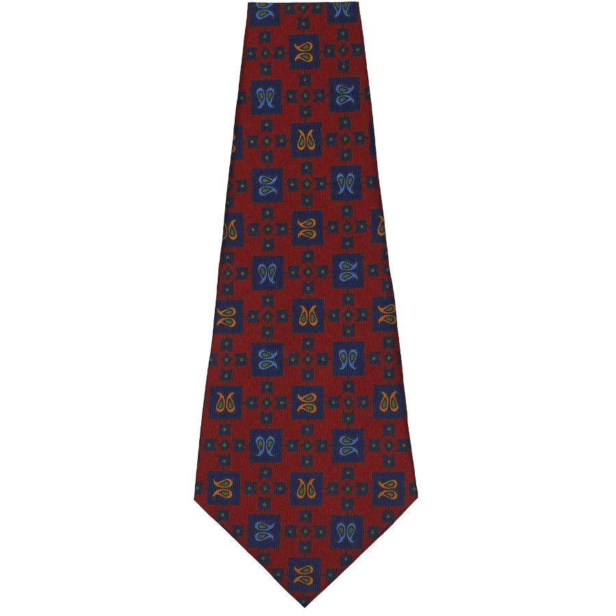 Ancient Madder Silk Bespoke Tie - Burgundy