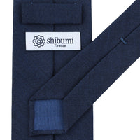 Solaro Wool Tie - Navy - Hand-Rolled