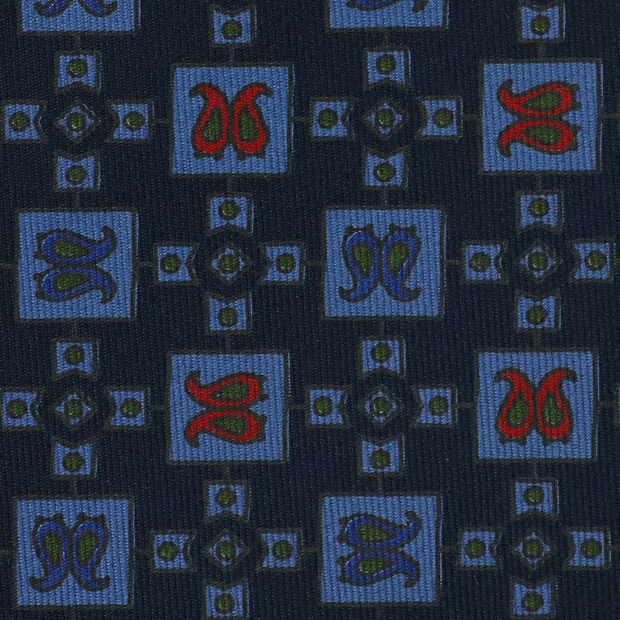 Ancient Madder Silk Bespoke Tie - Midnight