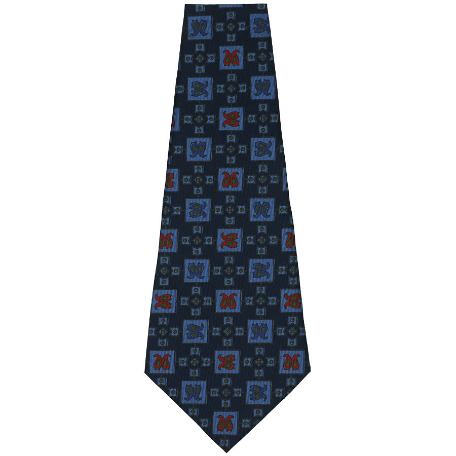 Ancient Madder Silk Bespoke Tie - Midnight