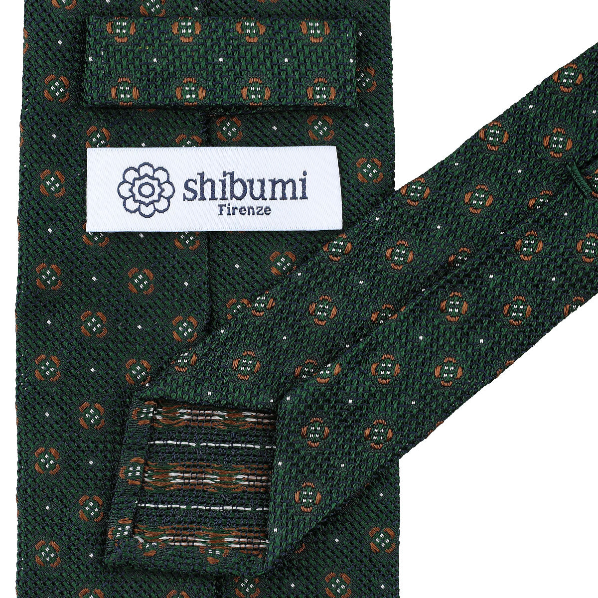 Floral Fina Grenadine Silk Tie - Forest - Hand-Rolled