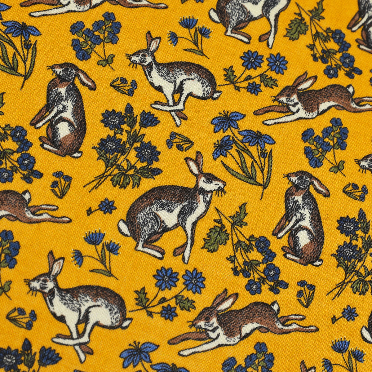 Animal Motif Wool / Silk Pocket Square - Yellow - 40x40cm