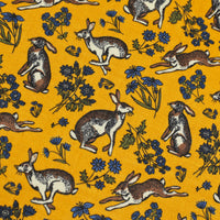 Animal Motif Wool / Silk Pocket Square - Yellow - 40x40cm