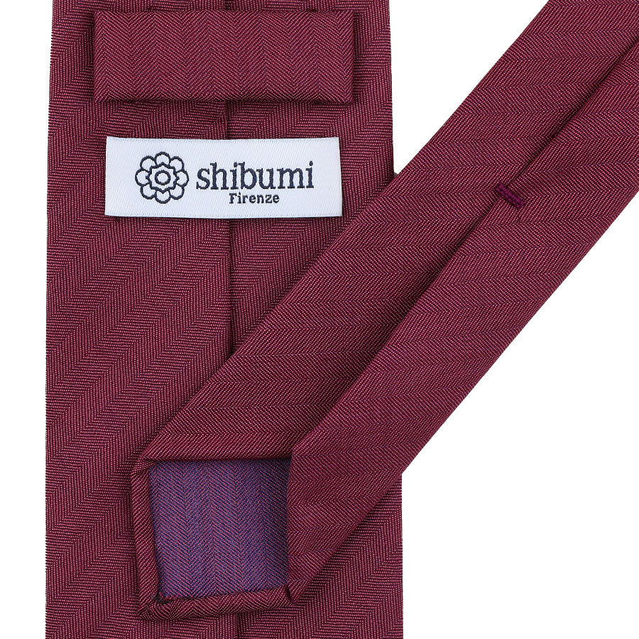 Solaro Wool Tie - Cherry - Hand-Rolled