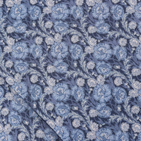 Printed Silk / Cashmere Scarf - Blue / Navy