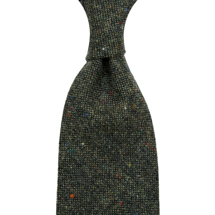 W. Bill Donegal Wool Tie - Forest - Hand-Rolled