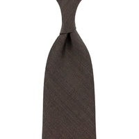 Solaro Wool Tie - Brown - Hand-Rolled