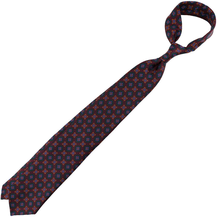 Ancient Madder Silk Tie - Burgundy - Hand-Rolled