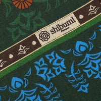Samurai Printed Wool / Silk Scarf - Forest