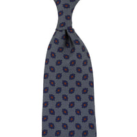 Ancient Madder Silk Tie - Grey - Hand-Rolled