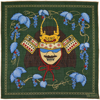 Samurai Motif Wool / Silk Pocket Square - Forest - 40x40cm