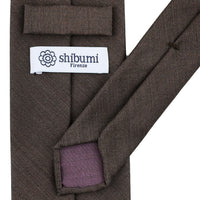 Solaro Wool Tie - Brown - Hand-Rolled