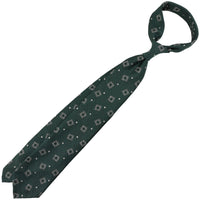 Geometrical Boucle Silk Tie - Forest - Hand-Rolled