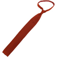 Zigzag Silk Knit Tie - Rust