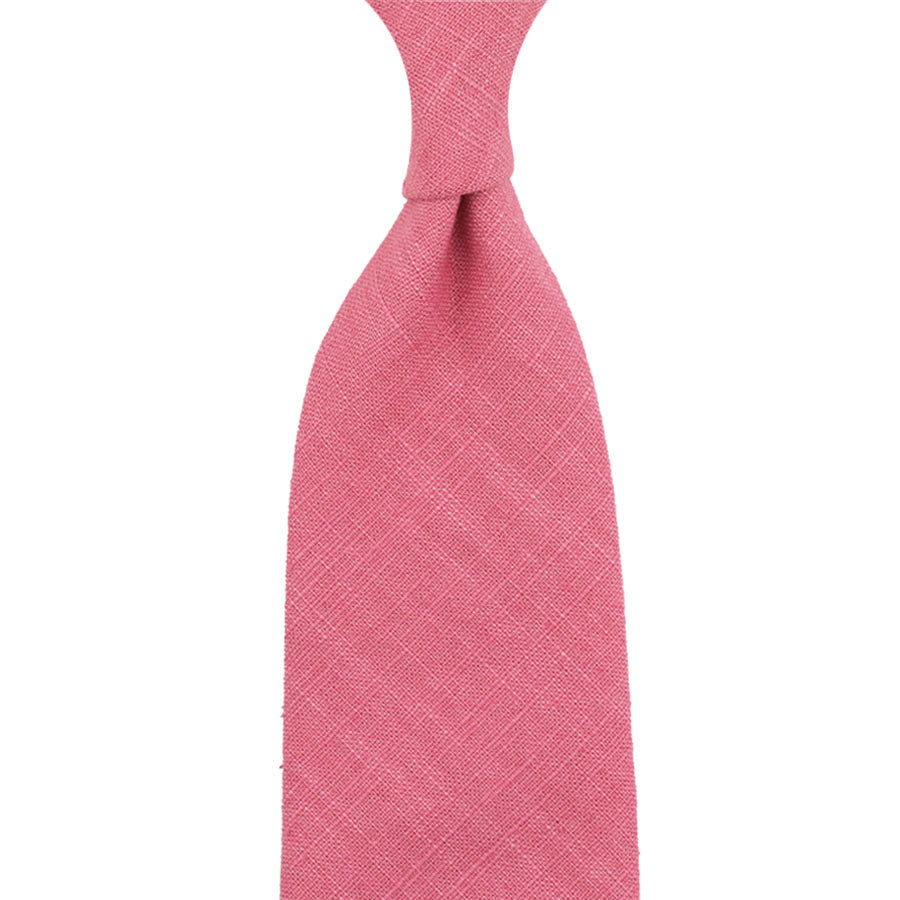 Japanese Ramie Tie - Pink - Hand-Rolled