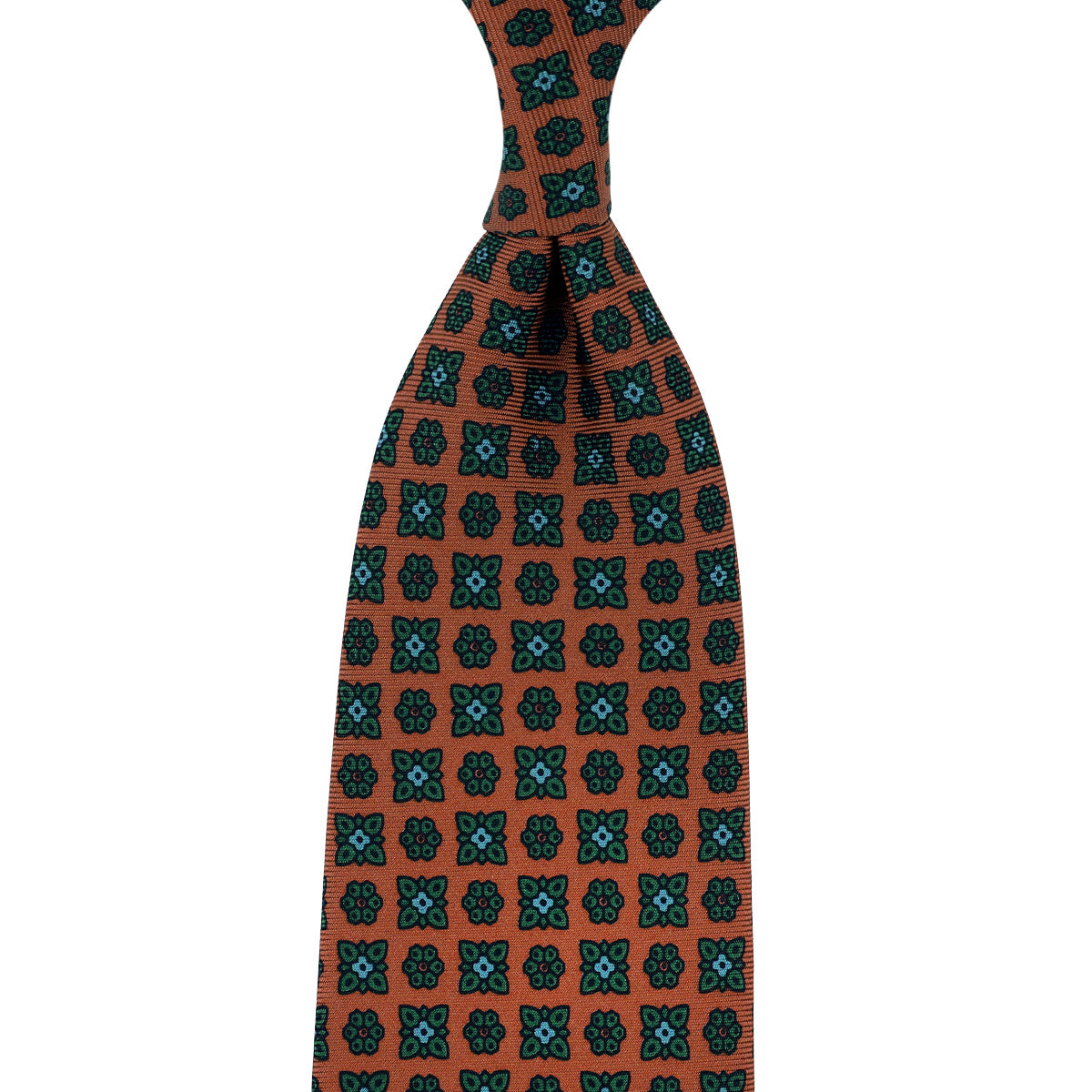 Ancient Madder Silk Tie - Terracotta - Hand-Rolled