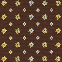 Floral Printed Silk Bespoke Tie - Brown