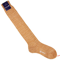 Knee Socks - Ribbed - Mango - Pure Linen