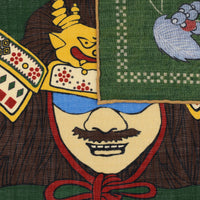 Samurai Motif Wool / Silk Pocket Square - Forest - 40x40cm