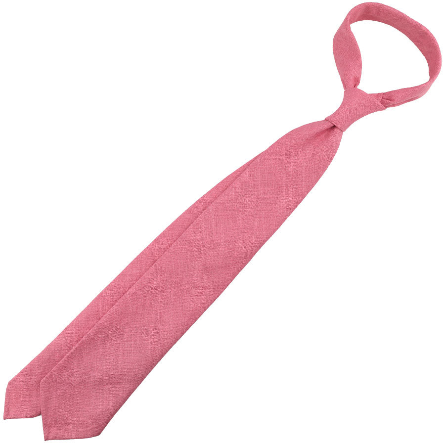 Japanese Ramie Tie - Pink - Hand-Rolled