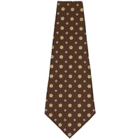 Floral Printed Silk Bespoke Tie - Brown