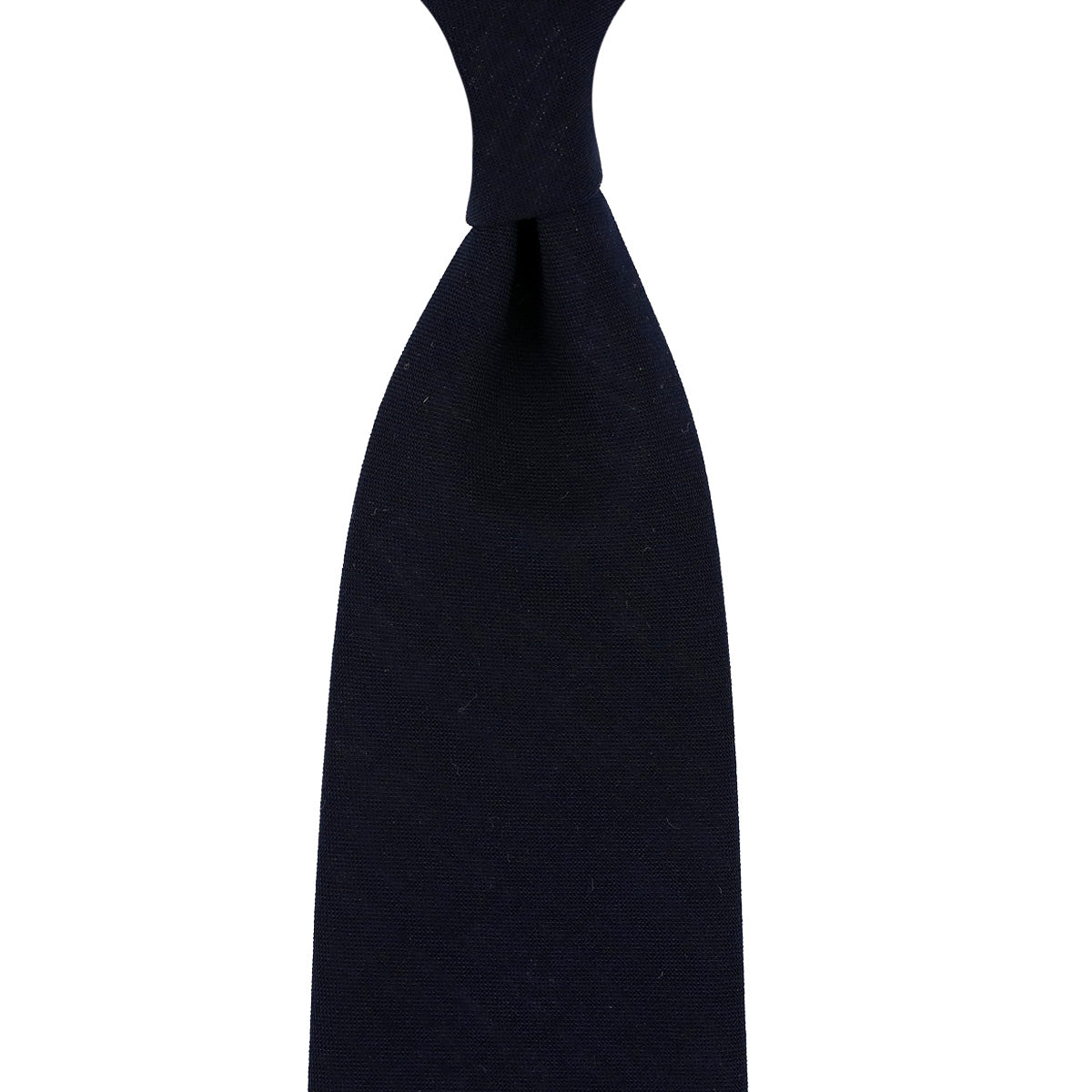 Smith Woollens Freso Wool Tie - Navy - Hand-Rolled