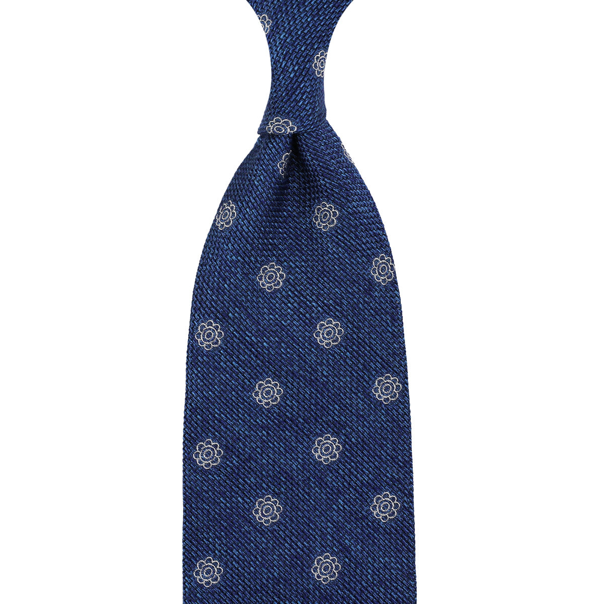 Shibumi-Flower Fina Grenadine Silk Tie - Blue Mottled