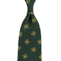 Geometrical Japanese Boucle Silk Tie - Forest