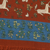 Animal Printed Wool / Silk Scarf - Rust