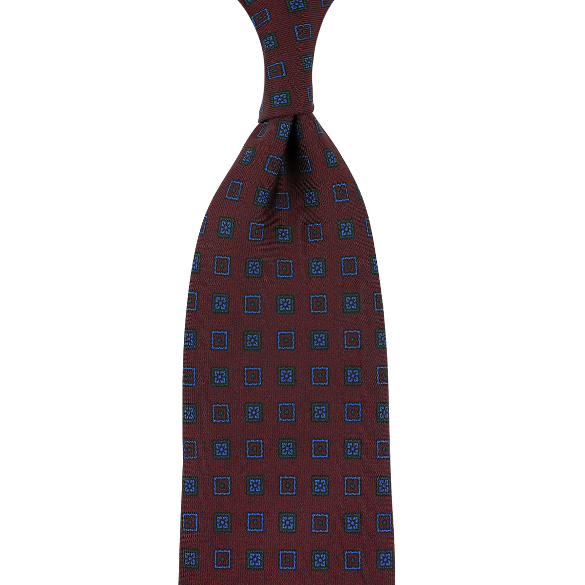 Ancient Madder Silk Tie - Burgundy - Hand-Rolled