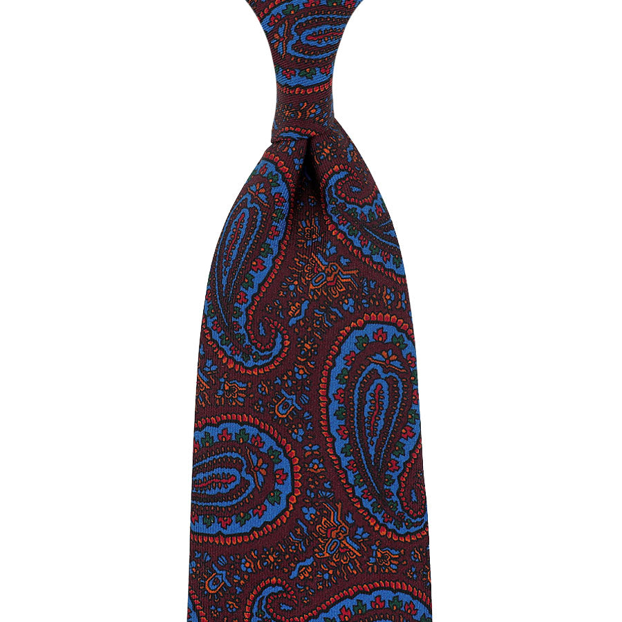 Ancient Madder Silk Tie - Burgundy - Hand-Rolled