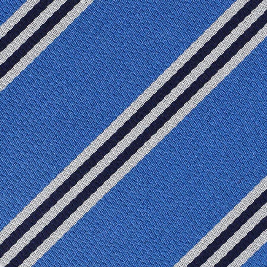 Bespoke Repp Stripe Silk Tie - Sky Blue