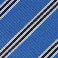 Bespoke Repp Stripe Silk Tie - Sky Blue