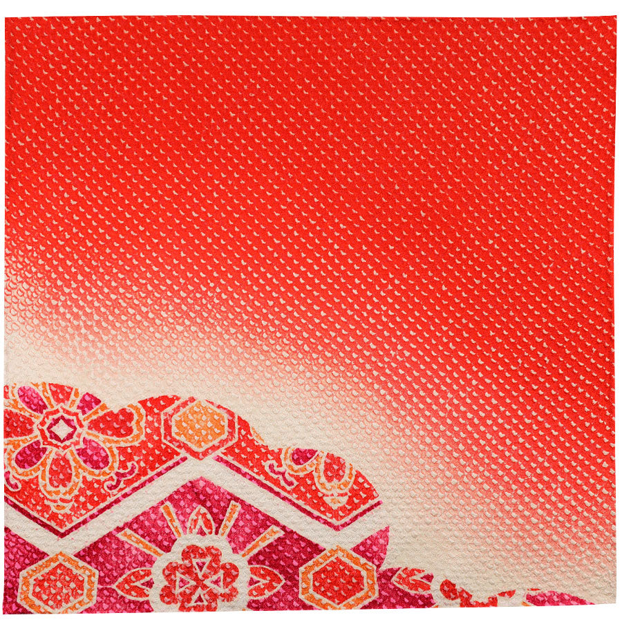 Vintage Kimono Silk Pocket Square - Red