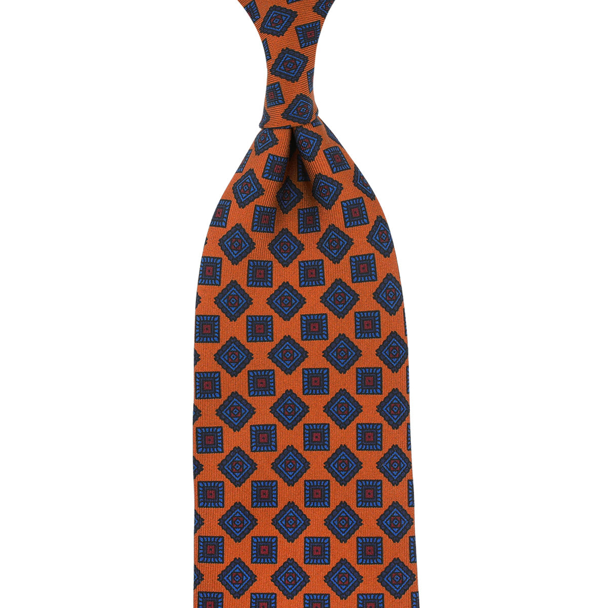Ancient Madder Silk Tie - Terracotta - Hand-Rolled