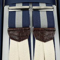 Barathea Braces - Navy / Grey