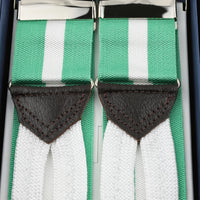 Barathea Braces - Green / White
