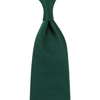 Plain Repp Silk Tie - Forest - Hand-Rolled