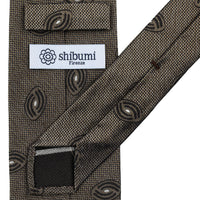 Geometrical Boucle Silk Tie - Beige - Hand-Rolled