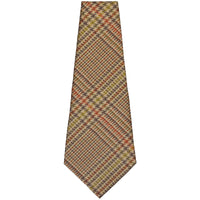 Vintage Checked Bespoke Wool Tie - Brown