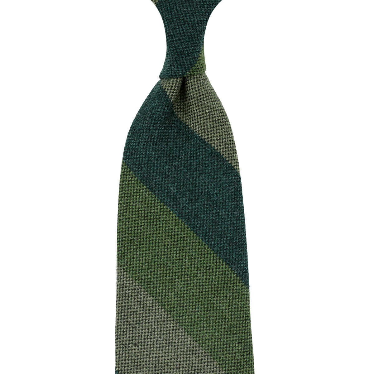 Striped Cashmere Tie - Forest / Grass / Mint