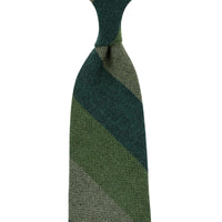 Striped Cashmere Tie - Forest / Grass / Mint