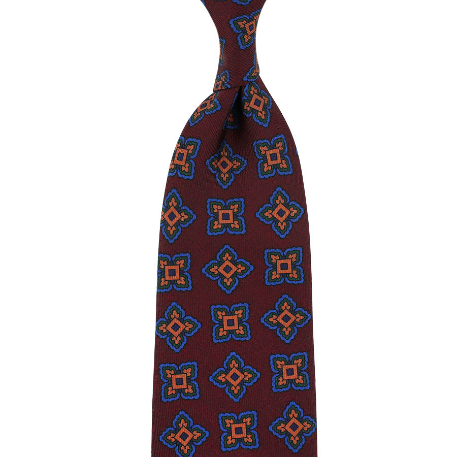 Ancient Madder Silk Tie - Burgundy - Hand-Rolled