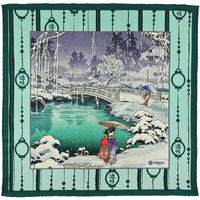 Ukiyo-e Silk Pocket Square - Maruyama-Koen - 40x40cm