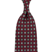 Anniversary Collection - Floral Printed Silk Tie - Burgundy