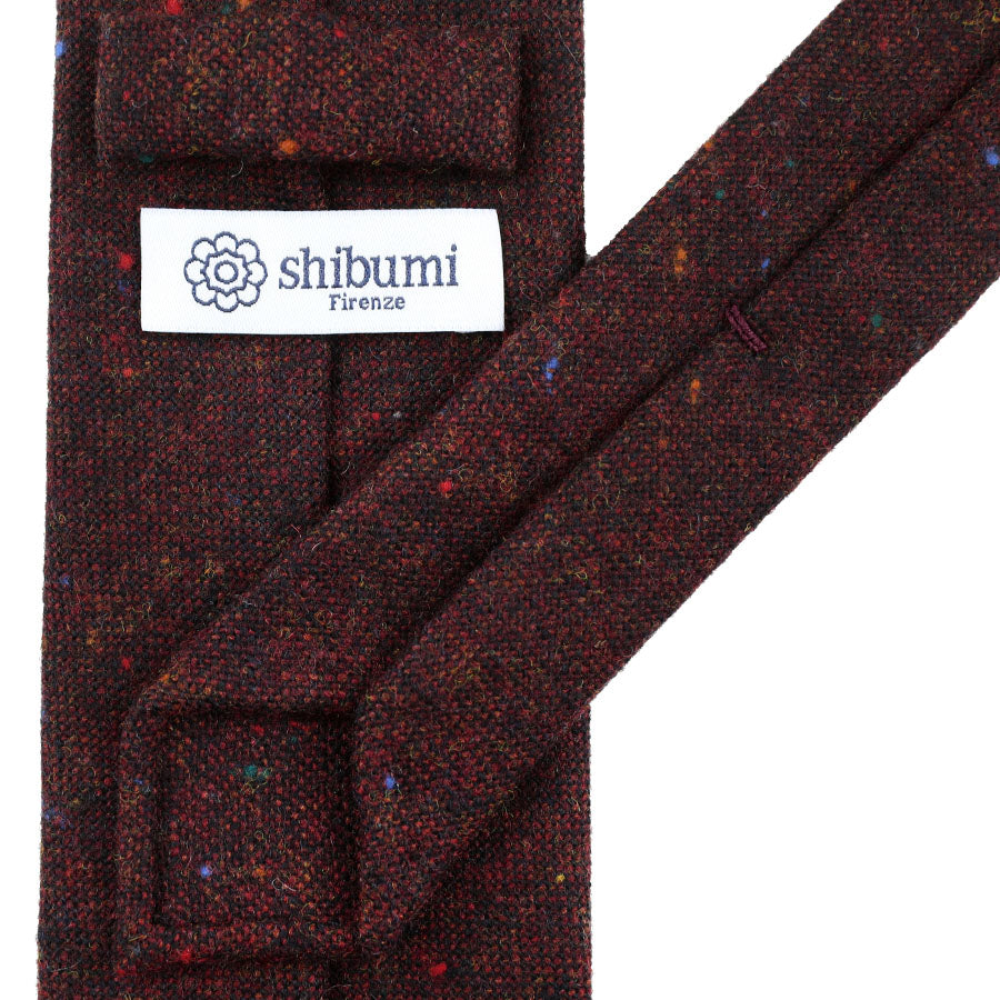 W. Bill Donegal Wool Tie - Burgundy - Hand-Rolled