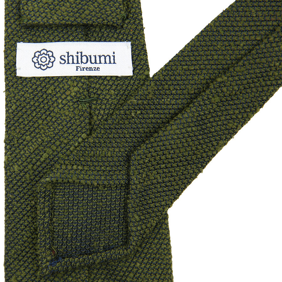 Shantung Grenadine Bespoke Tie - Moss Green